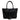 Sophia Intrecciato Optical Zippered Shopping Bag in Nappa Black And Suede Black