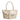 Sophia Petite Intrecciato Optical Zippered Shopping Bag in Beige and Platino