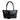 Sophia Petite Intrecciato Optical Zippered Shopping Bag in Black Nappa and Patent Leather
