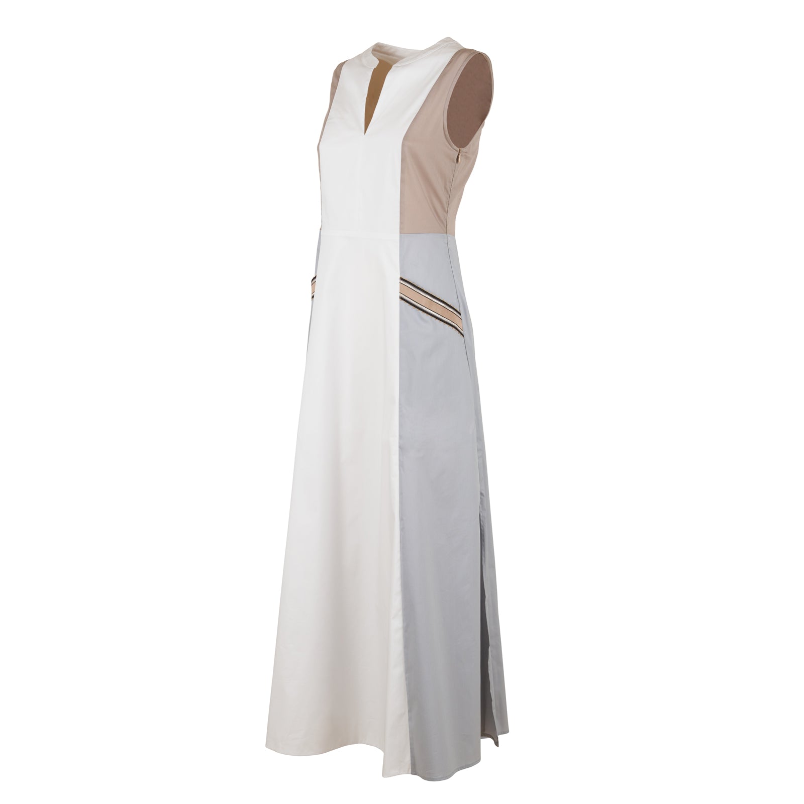 Women's Long Sleeveness Cotton Dress in White, Dove and Grey 38 Women's Long Sleeveness Cotton Dress in White, Dove and Grey 38