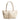 Sophia Petite Intrecciato Optical Zippered Shopping Bag in Beige