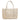 Infinity Leather Basket Bag in Beige