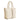 Sophia Intrecciato Optical Zippered Shopping Bag in Nappa Beige and Patent