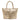 Sophia Intrecciato Optical Zippered Shopping  Bag in Cipria and Platinum