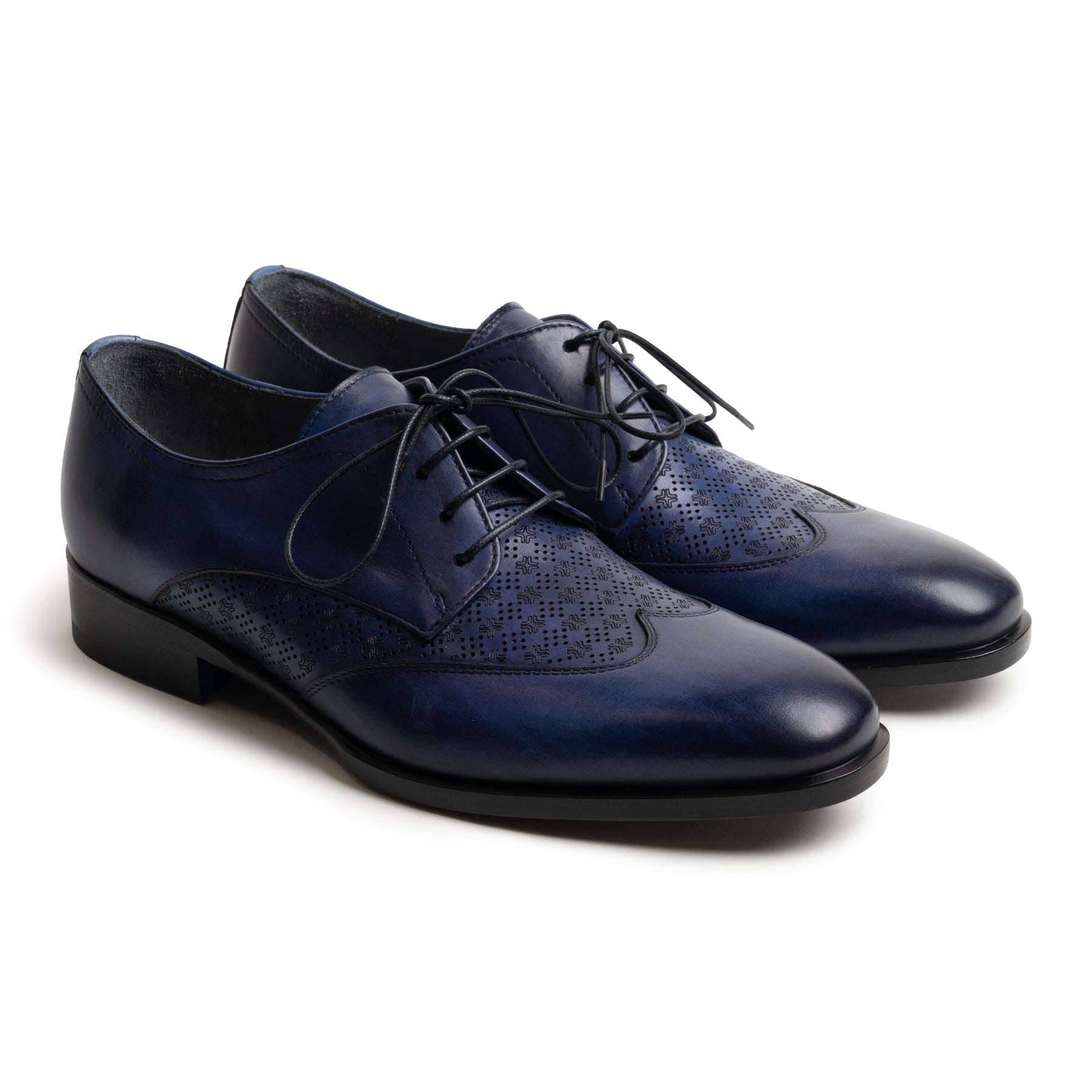 Men Leather Lace Up Shoes in Blue Jeans 44.5 Men Leather Lace Up Shoes in Blue Jeans 44.5