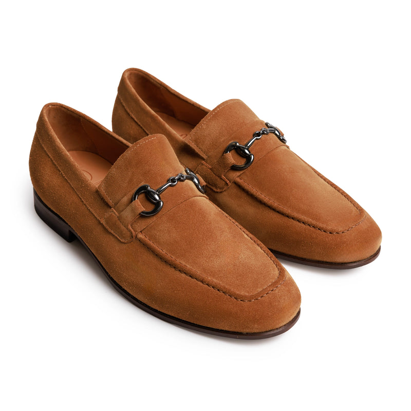 Men's Horsebit Loafers in Brown Suede