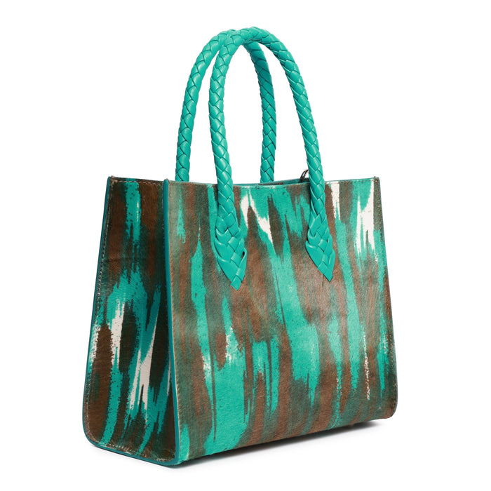Twist Medium Leather Tote in Cavallino Verde