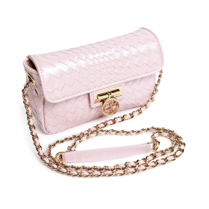 Chicca Women's Intrecciato Optical Softy Leather Bag in Pink