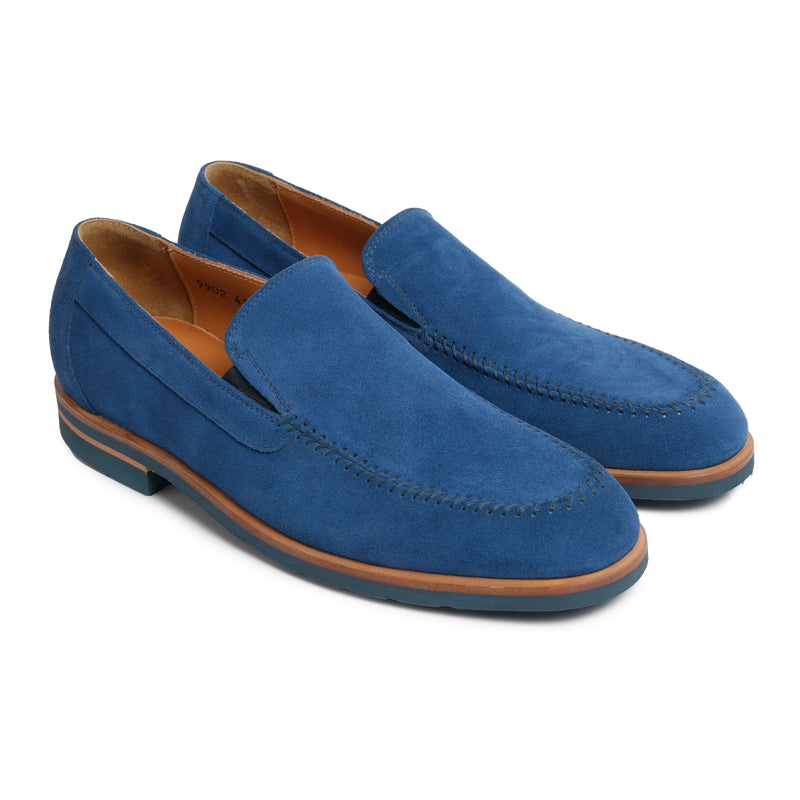 Men Suede Leather Slip On with Lightweight Sole in Blue