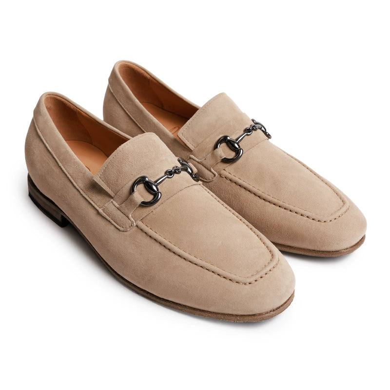 Men's Horsebit Loafers in Sand Suede