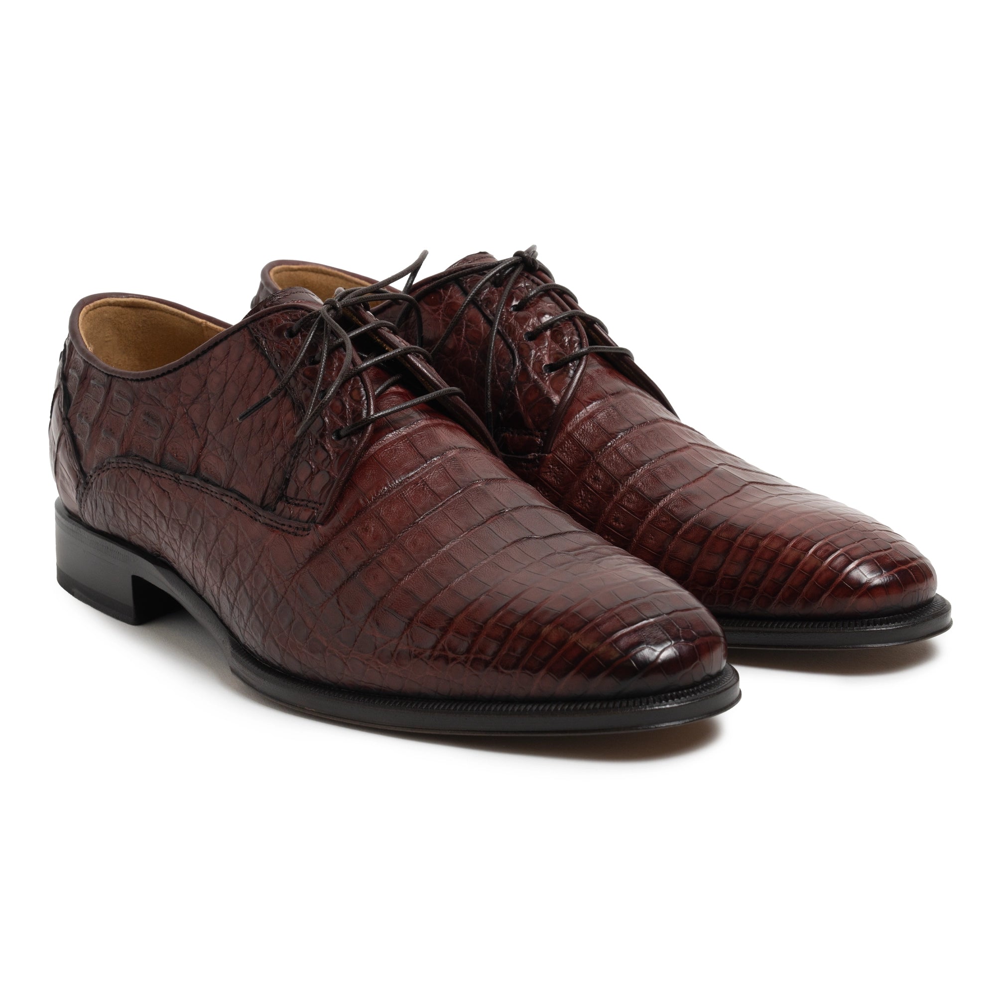 Men Crocodile Leather Lace Up Dress Shoes in Burgundy Jennifer Tattanelli Men Crocodile Leather Lace Up Dress Shoes in Burgundy Jennifer Tattanelli