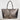 Sophia Maxi Intreccio Optical Zippered Bag in Laminated Leather Bronze and Gunmetal
