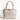 Women Leather Intreccio Optical Medium Bag in Avorio and Cuoio