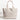 Women Leather Intreccio Optical Large Bag in Avorio and Rosa