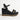 Women's Black Cord Platform Wedge Sandals with Gold details