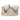 Woman Leather Crossbody Clutch Intreccio Scozzese in Beige, White and Gold - Jennifer Tattanelli