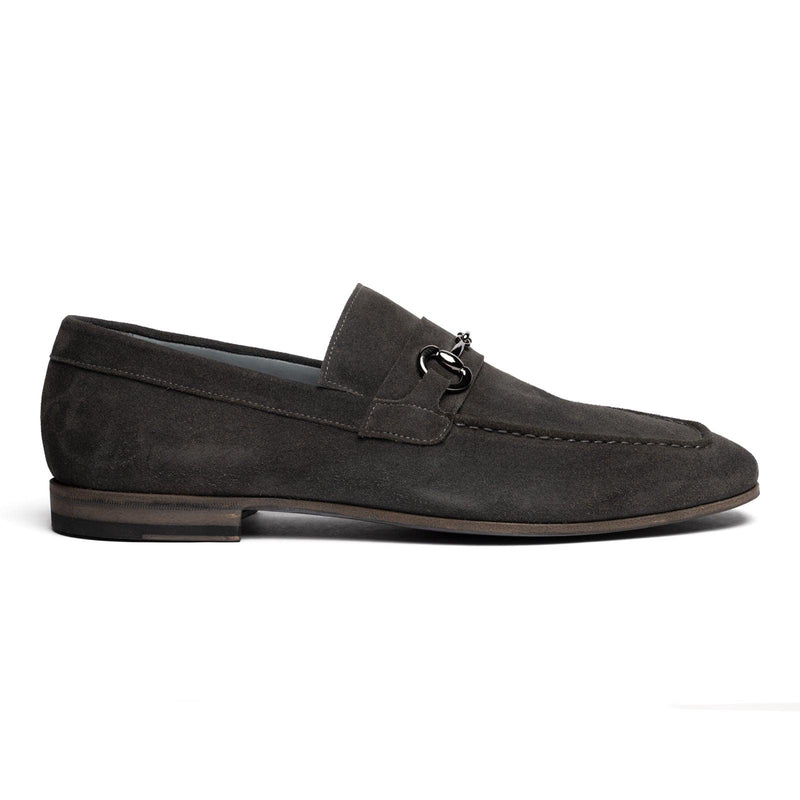 Men's Horsebit Loafers in Grey Suede