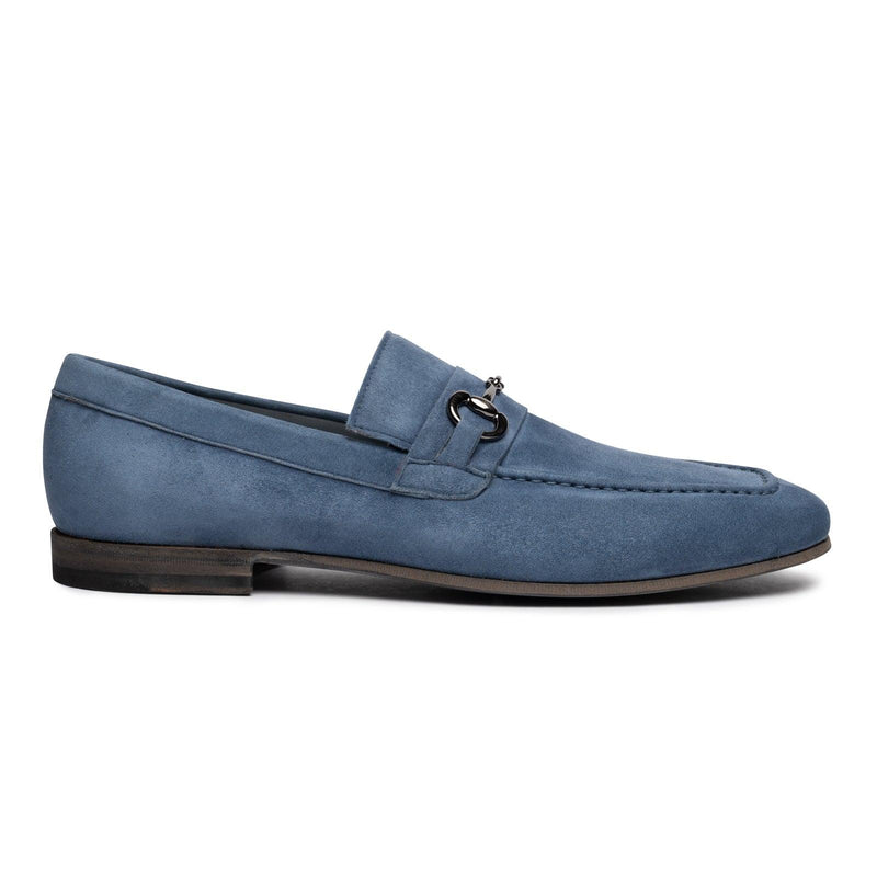 Men's Horsebit Loafers in Denim Suede