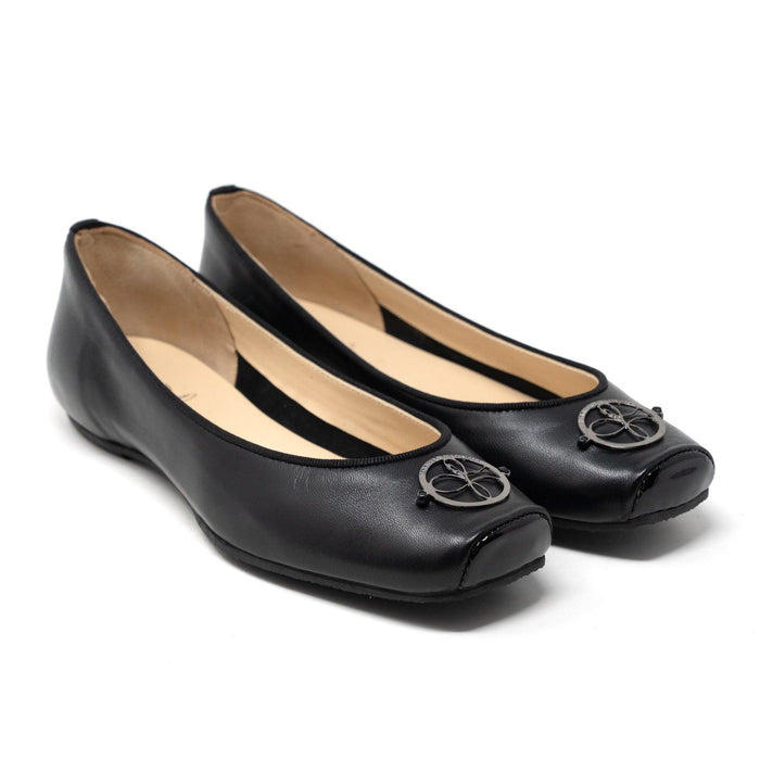 Women Ballerina Shoes with hidden heel in Black