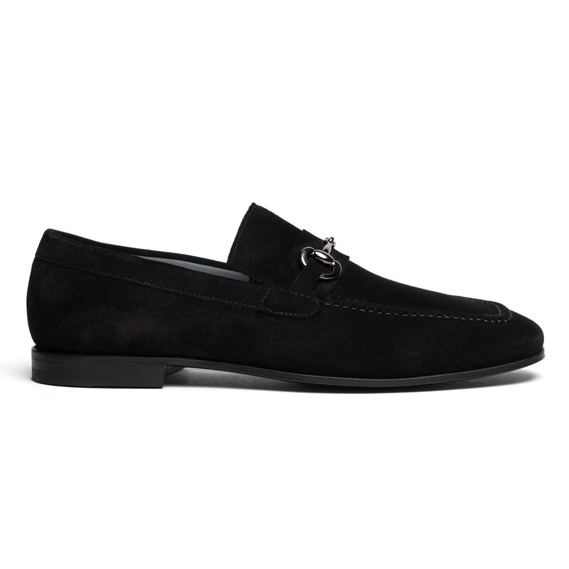 Men's Horsebit Loafers in Black Suede