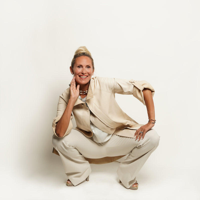 ALBA Reversible Leather Jacket in Nude