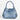 Women's Avio Blue  Nappa Perlata Leather Lucia Bag Intreccio Quadro