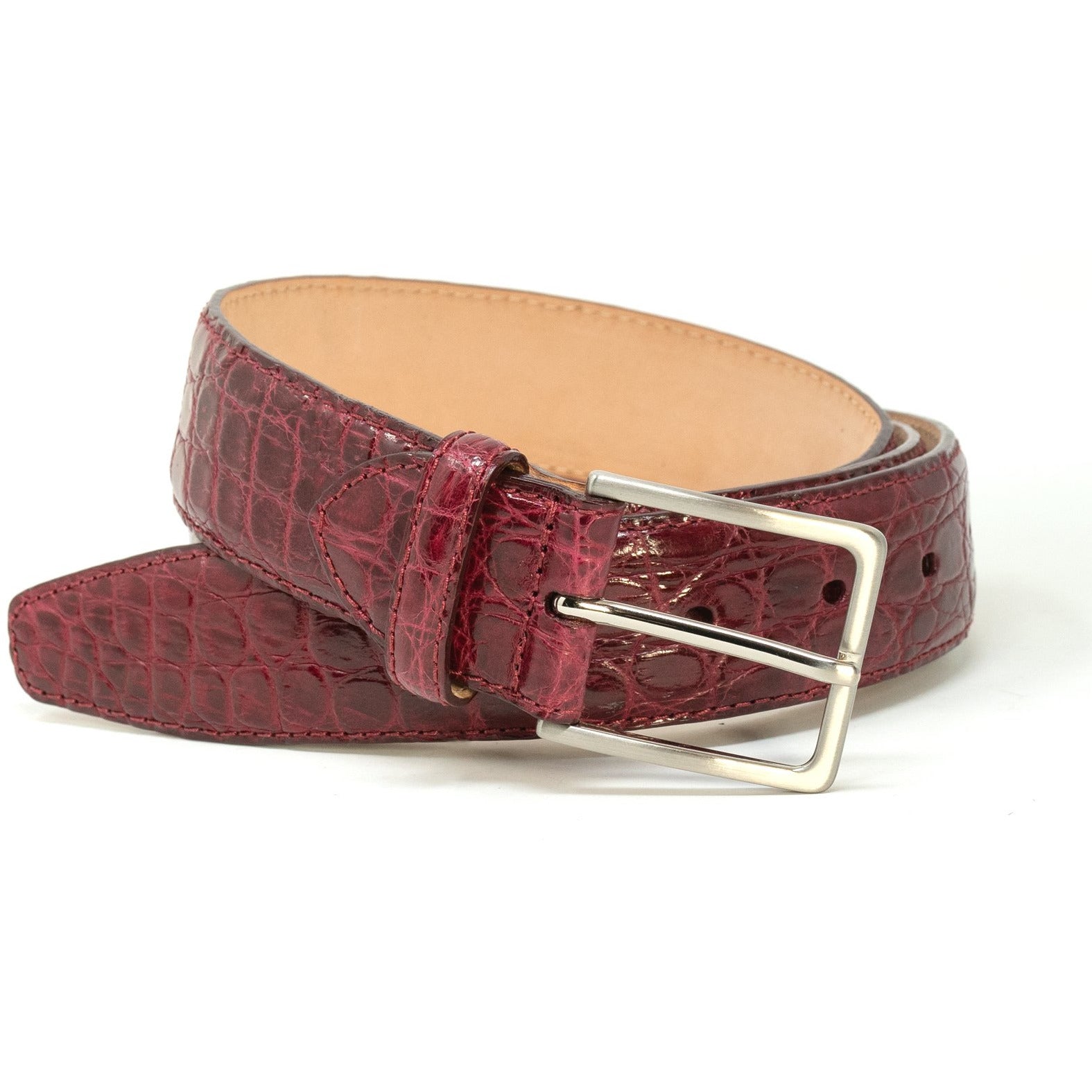 Burgundy Crocodile Leather Belt – Jennifer Tattanelli