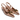 Woman Pointed Slingback with Kitten Heel in Rose Gold Laminated Leather