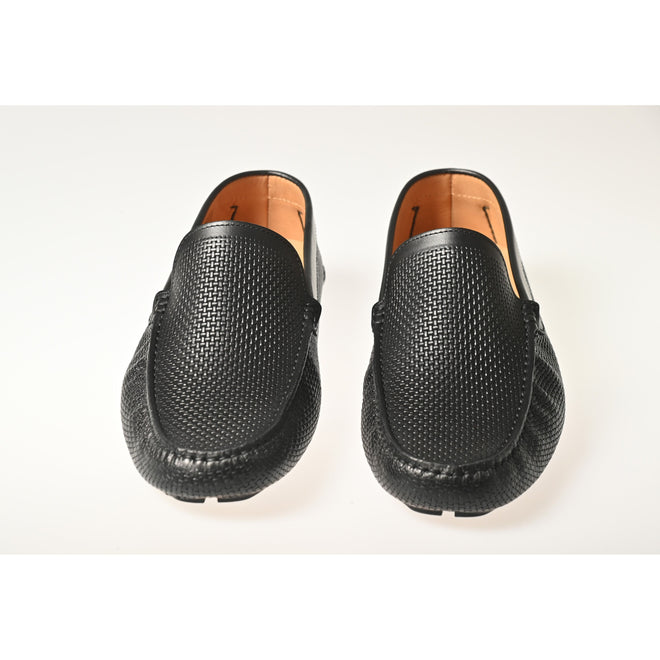 Men's Driving Shoes in Black Leather