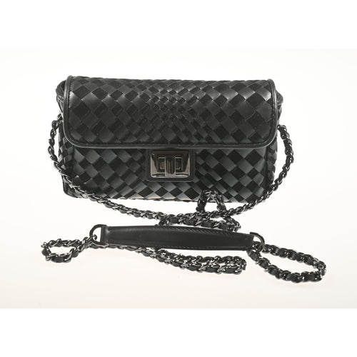 Women's  Nappa and patent Leather Chicca Bag Intreccio Optical