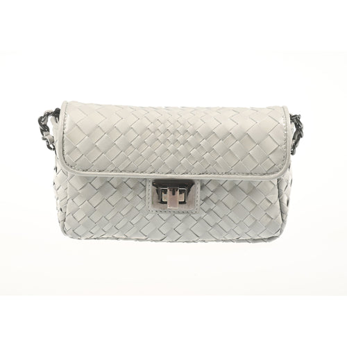 Women's Softy perlato ivory and patent Leather Chicca Bag Intreccio Optical