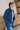 Men Bomber Jacket with Pocket in Pieno Fiore Bluette