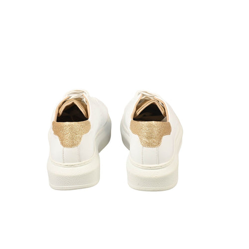 Women Memory Foam Sneakers in Nappa White Gold