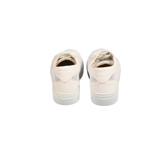 Women's lace Leather Sneakers in Nappa white