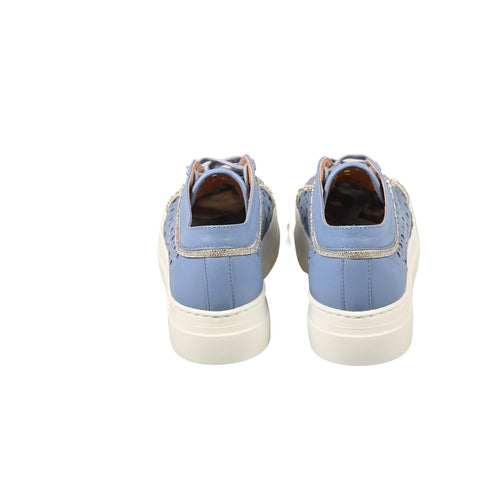 Women's Lasered Leather Sneakers in Nappa Sky