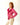 Reversible Leather Jacket with Ruffles in Pieno Fiore Fucsia