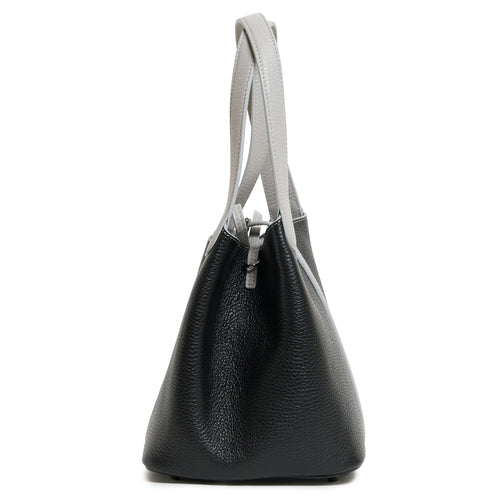 Women's Reversible Balloon Leather Bag in Black Ash