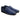 Men Slip On Leather Shoes in Blue Jeans Perforated Nappa