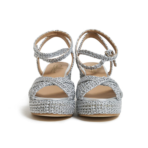 Women Platform Wedge Sandals Comfy Silver