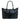 Sophia Maxi Intrecciato Zippered Bag in Nappa Black and Carta da Zucchero