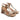 Open Toe Women Leather Block Heels Pumps in Laminated Fondotinta