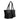 Sophia Petite Intrecciato Optical Zippered Shopping Bag in Black Nappa and Suede