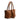 Sophia Petite Intrecciato Optical Zippered Shopping Bag in Nappa and Suede Cuoio