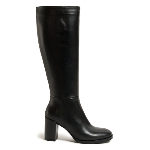 Women's Black Leather nappa  Tall Boots