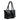 Sophia Petite Intrecciato Optical Zippered Shopping Bag in Black Nappa and Patent Leather