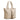 Sophia Intrecciato Optical Zippered Shopping Bag in Patent Cipria
