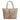 Sophia Intrecciato Optical Zippered Shopping Bag in Suede Cipria and Nappa