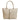 Sophia Intrecciato Optical Zippered Shopping Bag in Nappa Beige