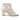 Women Open Toe Lasered Ankle Booties in Nappa Ivory