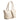 Sophia Petite Intrecciato Optical Zippered Shopping Bag in Nappa and Patent Leather Beige